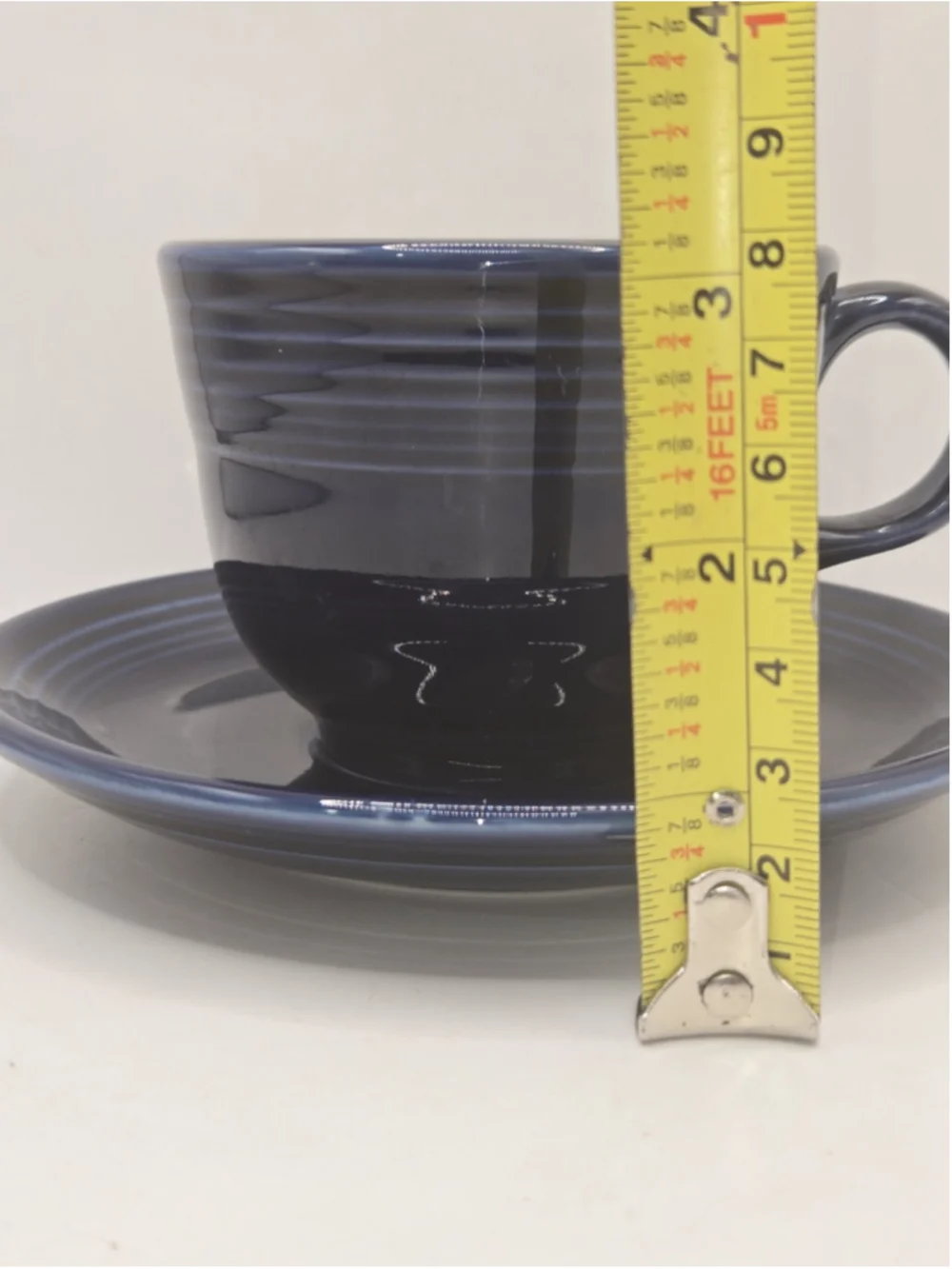 Vintage 4-Piece Fiesta Cobalt Blue Cup & Saucer Set USA Homer Laughlin